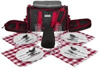 anndora Picknickkorb K&uuml;hltasche inkl. Outdoordecke + 20 tlg. Zubeh&ouml;r f. 4 Personen,