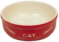 Nobby Futternapf Katzen Keramikschale "CAT", rot/beige, 240ml
