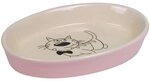 Nobby Futternapf Katzen Keramik Schale oval pink/beige