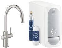 Grohe K&uuml;chenarmatur Blue Home Starter Kit, C-Auslauf, supersteel (31541DC0)