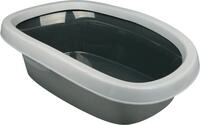 TRIXIE Katzentoilette Katzentoilette Carlo, mit Rand - dunkelgrau/hellgrau - 39 &times; 17