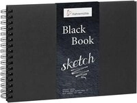 Hahnem&uuml;hle Skizzenbuch Black Book sketch A5 Landschaftsformat, 250g/m&sup2;, 30 Blatt,