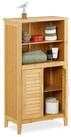 relaxdays Midischrank Badezimmerschrank LAMELL Bambus