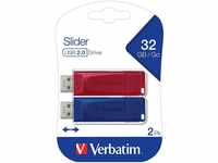 Verbatim Verbatim USB 2.0 Stick 32GB, Slider, rot-blau, Multipack (R) 10MB/s,