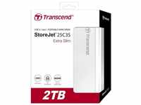 Transcend HDD externe Festplatte StoreJet 25C3 2,5 Zoll 2TB USB Typ C silber...