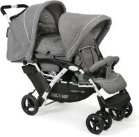 CHIC4BABY Geschwisterwagen Duo, mit feststellbaren Doppelschwenk-Vorderr&auml;dern