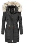 Navahoo Steppmantel Paula stylischer Winter Parka m. edlem Fellimitat schwarz XS (34)