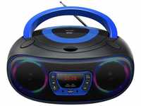 Denver TCL-212BT BLUE Stereo-CD Player (CD-Player mit Discolicht, Radio, USB,
