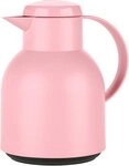 Emsa Isolierkanne Samba, 1 l, zeitloses Design, einfacher Knopfdruck, 24h kalt, 12h