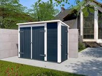 weka Ger&auml;tehaus "Multibox" mit Regalsystem, 19mm-Pultdach mit Bitumendachbelag, BxT: