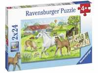 Ravensburger Puzzle Auf dem Pferdehof - Puzzle mit 2x24 Teilen, 24 Puzzleteile
