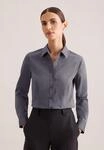 Hemdbluse SEIDENSTICKER, Damen, Gr. XS(34), grau, 100% Baumwolle, unifarben, slim