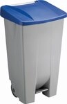 Sunware Papierkorb Abfallcontainer Kunststoff 120l grau mit blauem Deckel
