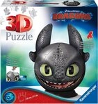 Ravensburger Puzzleball Dragons 3 - Ohnezahn mit Ohren, 72 Puzzleteile, Made in