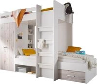 Begabino Hochbett MAXI mit 2 Liegefl&auml;chen, Kleiderschrank und Regalen