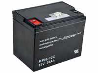 Multipower MP36-12C AGM Batterie 12V 36Ah für Rollstuhl, Elektromobil und...