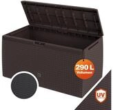 Casaria Auflagenbox Rato Plus, abschlie&szlig;bar Braun 290L Rollen Balkon 114x47cm