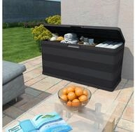 vidaXL Gartenbox, Gartenaufbewahrungsbox Schwarz 117&times;45&times;56 cm