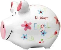 Wurm Spardose KCG Sparschwein "Kleiner Engel" Keramik Bunt 12,5x9x9 cm
