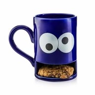 Donkey Products Becher Keks-Monster mit Keksfach Blau, 250 ml, Keramik blau
