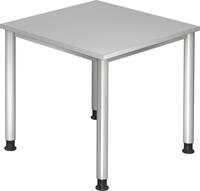 HAMMERBACHER Schreibtisch Schreibtisch 4-Fu&szlig;-rund 80x80cm Grau/Silber