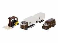 Siku UPS Logistik Set Gabelstapler 3-Achs-Zugmaschine Paketwagen 1:50 (6324)