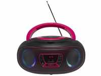 Denver TCL-212BT Pink Stereo-CD Player (CD-Player mit Discolicht, Radio, USB,
