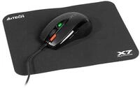 A4TECH Maus- und Mauspad-Set, Computermaus X-Game X-710BK Mauspad
