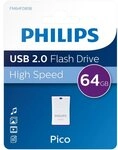 Philips FM64FD85B/00 USB-Stick (USB 2.0, Lesegeschwindigkeit 25,00 MB/s, Pico Edition