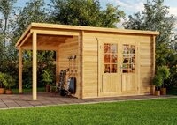 Alpholz Gartenhaus Holz 5-Eck Mosel, BxT: 614x317 cm, in Naturbelassen mit 28mm