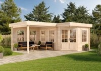 Alpholz Gartenhaus Holz 5-Eck Pepe, BxT: 618x462 cm, in Naturbelassen mit 28mm
