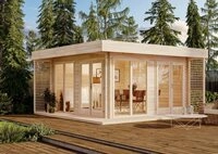 Alpholz Gartenhaus Holz Gardenlounge Viva A, BxT: 480x472 cm, in Naturbelassen mit