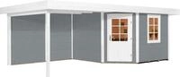 weka Gartenhaus Designhaus 213 Plus, BxT: 645x339 cm, (Set), mit Anbaudach und