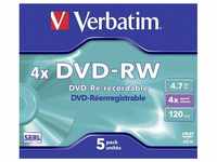 Verbatim DVD-Rohling DVD-RW 4.7 GB 4x 5er Jewelcase, Wiederbeschreibbar
