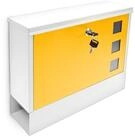 relaxdays Aufbewahrungsbox Briefkasten zweifarbig Farbauswahl, Wei&szlig;-Gelb