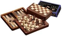 Philos Spiel Philos 2517 - Schach Backgammon Dame Set, Reise, Feld 18 mm, magnet...