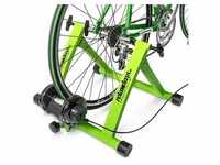 relaxdays Rollentrainer Fahrrad Rollentrainer mit 6 Gängen, Grün grün|schwarz
