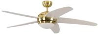 Pepeo Deckenventilator Deckenventilator Melton Messing / Wei&szlig; mit Licht