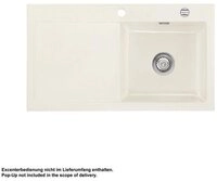 Systemceram K&uuml;chensp&uuml;le KeraDomo MERA 90 Becken rechts Handbedienung Magnolie,