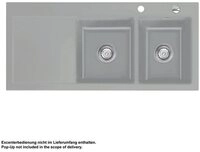 Systemceram K&uuml;chensp&uuml;le KeraDomo MERA DOUBLE Becken rechts Handbedienung Titan,