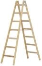 Hymer Stehleiter Hymer Holz-Sprossenstehleiter, beidseitig begehbar, 2x7...