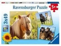 Ravensburger Puzzle Kinderpuzzle 3x49 Teile - Liebe Pferde, Puzzleteile