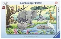 Ravensburger Rahmenpuzzle Tiere Afrikas - Rahmenpuzzle, 15 Puzzleteile