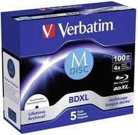Verbatim Blu-ray-Rohling 5 Rohlinge M-Disc Blu-ray BD-R XL full printable 100GB...
