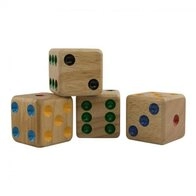 Philos Spiel, Holzw&uuml;rfel - 4er Set - Samena-Holz - 40 mm - W6