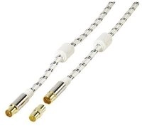 Vivanco HQ Antennenkabel 120 dB, vergoldet mit hochwertiger Nylonummantelung, Audio-