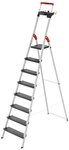 Hailo Stehleiter L100 TopLine, Alu-Sicherheits-Stehleiter 8 Stufen