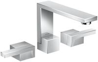 hansgrohe Waschtischarmatur Axor Edge 3-Loch mit Push-Open Ablaufgarnitur - Chrom