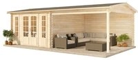 Alpholz Gartenhaus Holz Freiburg, BxT: 756x400 cm, in Naturbelassen mit 44mm
