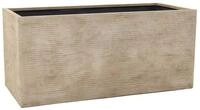 VIVANNO Pflanzk&uuml;bel Fiberglas MAXI Kasten - Streifenbeige Gestreift (1 St),
